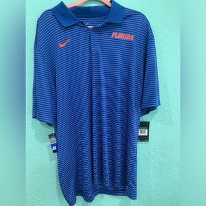 NWT Florida Gators Nike Blue Striped Polo shirt Orange XL men’s performance